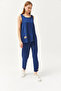 Women's Indigo Sleeveless Loose Blouse Bottom Top Crystal Suit TKM-19000271 - 4