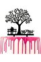 Acrylic Wedding Cake Topper, Mr & Mrs Couple Sitting on Bench Under Tree Silhouette Decoration