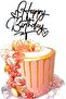 Happy Birthday Cake Topper, Elegant Script Calligraphy, Black Acrylic Decoration for Party Cake - 2