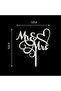 Mr & Mrs Cake Topper - Bride and Groom Wedding Engagement Decoration - Mirror Silver Acrylic - 4