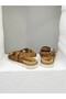 25440013 Y Double Buckle Genuine Leather Sandals Women - 5