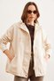 Women's Stone Pocket Zippered Snap Detailed Gabardine Jacket Ckt- 19000419 - 3