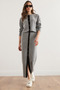 Women's Gray Top Cardigan Bottom Buttoned Skirt Knitwear Set Tkm- 19000344