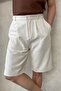 Men's Pleated Baggy Linen Shorts