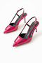 Bright Pink Stiletto | Vegan Leather, 7cm Heels, Ankle Strap, Buckle Pointed Toe Stylish Heels - 4