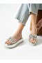 Lustra Silver Stone Detailed Women's Slippers - 2