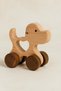 Wooden Handmade Natural Montessori Heart Dog Toy with Wheels - 5052 - 4