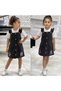 New Season Stitch Embroidered Buttoned Front Denim Salopet Gilet Dress and T-Shirt