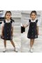 New Season Stitch Embroidered Buttoned Front Denim Salopet Gilet Dress and T-Shirt - 7