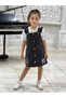 New Season Stitch Embroidered Buttoned Front Denim Salopet Gilet Dress and T-Shirt - 5