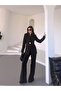 Women's Single Big Button Blazer Jacket Pantalon Set