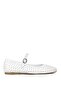 Elit Jada Women's Genuine Leather Trock Ballerinas White