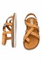 Elit Oriana Women's Genuine Leather Flat Sandals Brown - 4