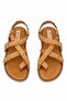 Elit Oriana Women's Genuine Leather Flat Sandals Brown - 3