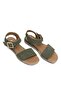Elit Ziva Women's Genuine Leather Flat Sandals Khaki - 2