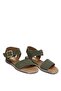 Elit Ziva Women's Genuine Leather Flat Sandals Khaki