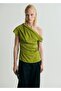 Satin Blouse with Asymmetric Collar