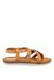 Elit Oriana Women's Genuine Leather Flat Sandals Brown - 7