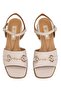Elit Thalina Women's Genuine Leather Heeled Sandals Beige - 3