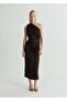 Asymmetrical Satin Dress with Side Slits - 2