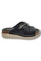3001-25 Leather Anatomical Soft Cross Band Stripe Stone Women's Slippers - 2