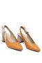 Elit Amina Women's Genuine Leather Classic Heeled Shoes Orange - 2