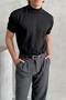 Men's Oversize Half Fisherman Knitwear Short Sleeve T-Shirt - 3