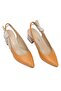 Elit Amina Women's Genuine Leather Classic Heeled Shoes Orange - 3