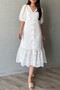 Women's White Lined Scallop Dress 26089