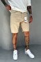 Beige Denim Fabric Men's Jean Jeans Shorts Mz496 - 4