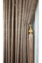 Linen Textured Gold Lurex Multicolored Smoked Panel Background Curtain Heavy Weight Single Wing Frequently Pleated