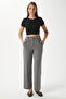 Women's City Elastic Waist Poly Viscose Anthracite Woven Trousers