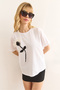 Women's White Accessory Single Flower Cotton Regular Fit T-Shirt Tsh-19000893 - 5