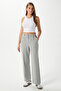 Women's City Elastic Waist Poly Viscose Light Gray Woven Trousers