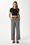 Women's City Elastic Waist Poly Viscose Anthracite Woven Trousers - 7