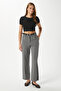 Women's City Elastic Waist Poly Viscose Anthracite Woven Trousers - 8