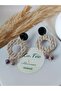 Black-Beige with Steel Earrings Bohemian & Ethnic Pattern Textured Natural Stone Dangle Women's Earrings Polymer Clay Earrings - 8