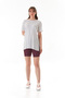 تي شيرت كاجوال من الليكرا بياقة دائرية أساسية مع فتحات على الجوانب