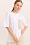 Soft textured fit t-shirt with straw pocket white - 3