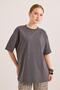 Oversize Crew Neck Basic Tshirt Smoked - 4