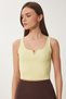Crop Corded Knitwear Blouse with Gold Accessories Yellow Lki0028 - 6