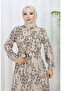 Viscose Fabric Buttoned Belted Dress 4075-04 Mink - 3