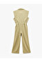 Buttoned Pocket Detailed Shirt Collar Long Jumpsuit - 2