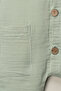 Organic Muslin Summer Natural Baby Jumpsuit with Pockets - 3