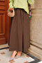 Women's Crinkled Flared Maxi Skirt Brown