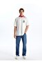 Xside Ecru Crew Neck Short Sleeve Printed Combed Cotton Men's T-Shirt - 3