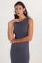 Women's Slim Fit Slim Fit Modal Crew Neck Zero Sleeve Maxi Anthracite Dress - 2