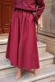 Women's Elastic Waist Skirt Claret Red