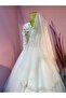 حجاب قصير مطرز بطرف أوف وايت - 2