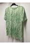 Self-Patterned Summer Spring Mother Women Short Sleeve Combed Tee - 2